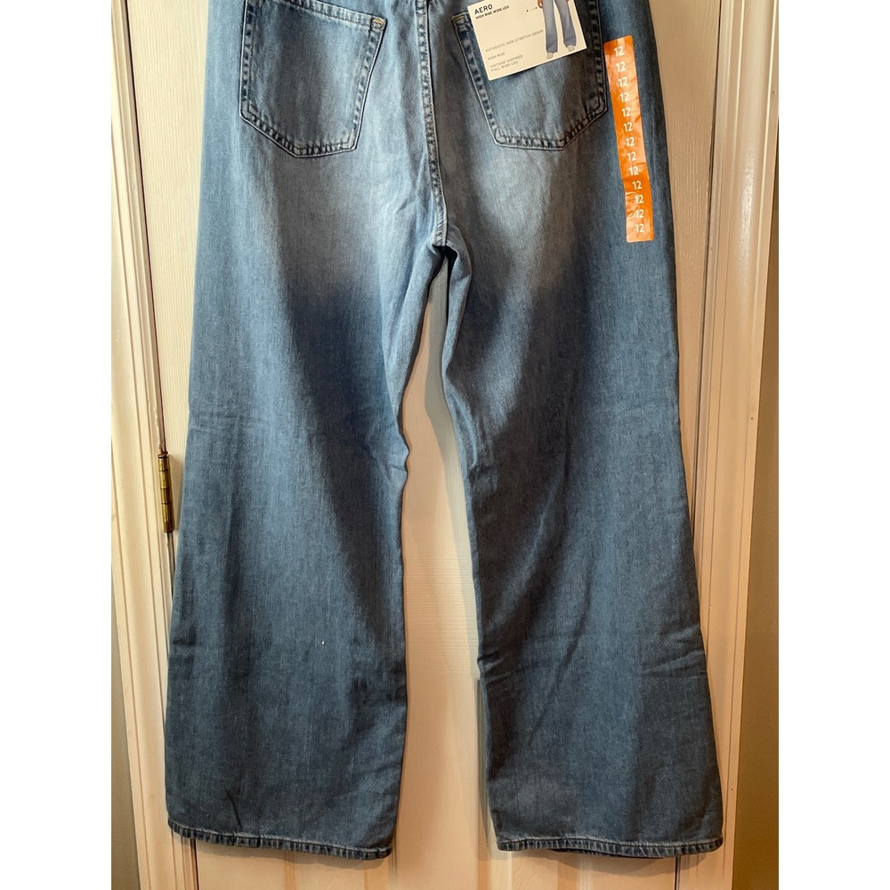 Aeropostale Jeans Women's 12 Blue New High Rise Wide Leg Non-Stretch Denim New - Picture 7 of 15